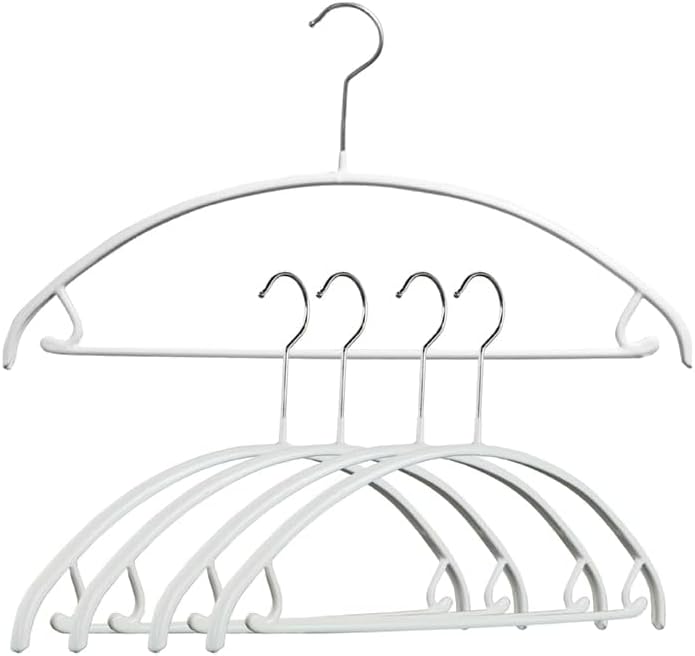 MAWA Euro Shirt & Pants Hangers, Set of 5 - Silver/White - Image 1